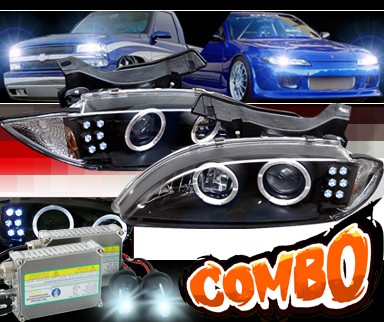 HID Xenon + Sonar® Halo Projector Headlights (Black) - 95-99 Chevy Cavalier