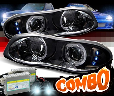 HID Xenon + Sonar® Halo Projector Headlights (Black) - 98-02 Chevy Camaro