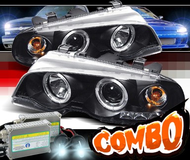 HID Xenon + Sonar® Halo Projector Headlights (Black) - 99-01 BMW 330Ci E46 2dr