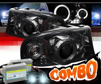 HID Xenon + Sonar® Halo Projector Headlights (Smoke) - 97-04 Dodge Dakota