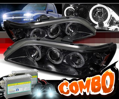 HID Xenon + Sonar® Halo Projector Headlights (Smoke) - 98-02 Honda Accord