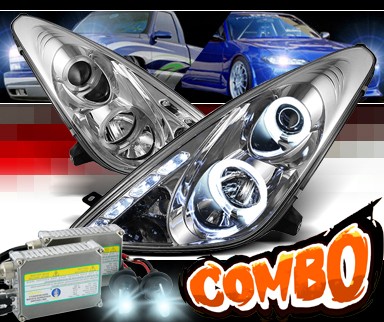 HID Xenon + Sonar® LED CCFL Halo Projector Headlights - 00-05 Toyota Celica