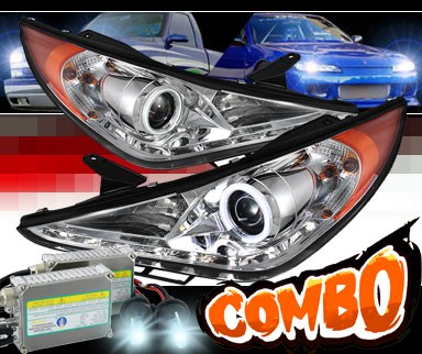 HID Xenon + Sonar® LED CCFL Halo Projector Headlights - 11-14 Hyundai Sonata