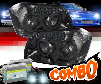 HID Xenon + Sonar® LED CCFL Halo Projector Headlights (Smoke) - 05-07 Dodge Magnum