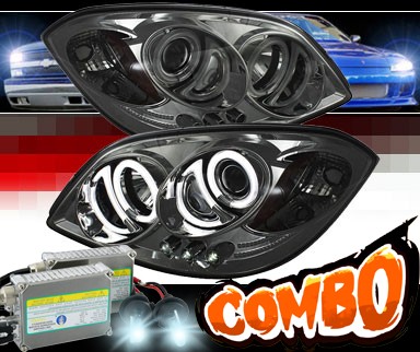 HID Xenon + Sonar® LED CCFL Halo Projector Headlights (Smoke) - 05-10 Chevy Cobalt