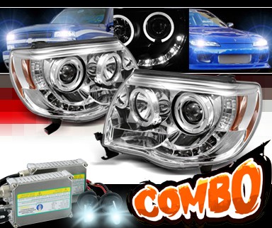 HID Xenon + Sonar® LED Halo Projector Headlights - 05-11 Toyota Tacoma