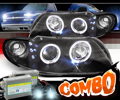 HID Xenon + Sonar® LED Halo Projector Headlights (Black) - 04-06 Pontiac GTO