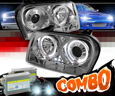 HID Xenon + Sonar® LED Halo Projector Headlights (Chrome) - 09-10 Chrysler 300