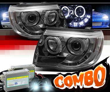 HID Xenon + Sonar® LED Halo Projector Headlights (Smoke) - 05-11 Toyota Tacoma