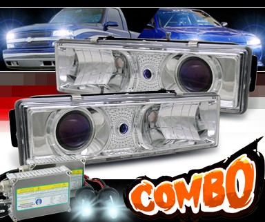 HID Xenon + Sonar® Projector Headlights (Chrome) - 88-98 Chevy Full Size Pickup