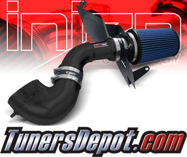 Injen® Power-Flow Cold Air Intake (Wrinkle Black) - 07-09 Ford Mustang GT 4.6L V8 (w/ Heat Shield)