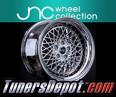 JNC Wheels - 15&quto; JNC045 Platinum w/ Gold Rivet Rim - 4x100 - 15x8.25 inch (1 Single Wheel Only)