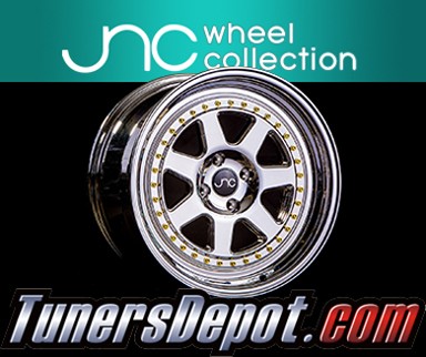 JNC Wheels - 16&quto; JNC048 PLATINUM with Gold Rivet Rim - 4x100 - 16x8 inch (1 Single Wheel Only)