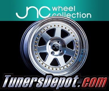 JNC Wheels - 16&quto; JNC048 Silver Machine Face Gold Rivet Rim - 4x100 - 16x8 inch (1 Single Wheel Only)