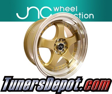 JNC Wheels - 17&quto; JNC017 Gold Machined Lip Rim - 5x100/5x114.3 - 17x9 inch (1 Single Wheel Only)