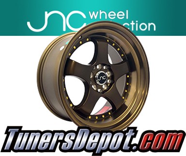 JNC Wheels - 17&quto; JNC017 Matte Bronze w/ Gold Rivet Rim - 5x100/5x114.3 - 17x9 inch (1 Single Wheel Only)
