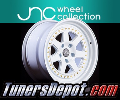 JNC Wheels - 17&quto; JNC048 White with Gold Rivet Rim - 4x100 - 17x9 inch (1 Single Wheel Only)