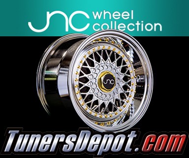 JNC Wheels - 18&quto; JNC004  Platinum Gold Rivet Rim - 5x100/5x114.3 - 18x8 inch (1 Single Wheel Only)