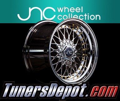 JNC Wheels - 18&quto; JNC004 Platinum Gold Rivet Rim - 5x100/5x114.3 - 18x8.5 inch (1 Single Wheel Only)