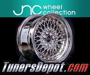 JNC Wheels - 18&quto; JNC031 Platinum Gold Rivet Rim - 5x100/5x114.3 - 18x9.5 inch (1 Single Wheel Only)