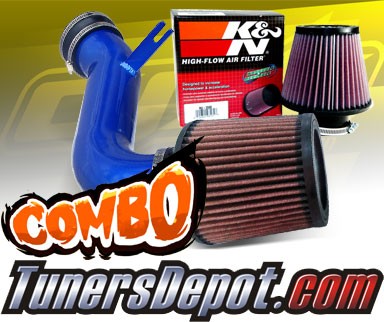 K&N® Air Filter + CPT® Cold Air Intake Extension (Blue) - 08-10 Cadillac CTS 4dr 3.6L V6