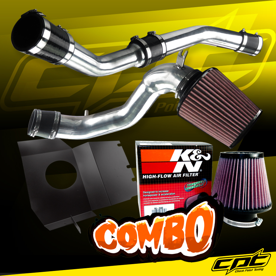 K&N® Air Filter + CPT® Cold Air Intake (Polish) - 08-15 Mitsubishi Lancer Turbo Evolution X Evo 10 (With Upper Intercooler Pipping)