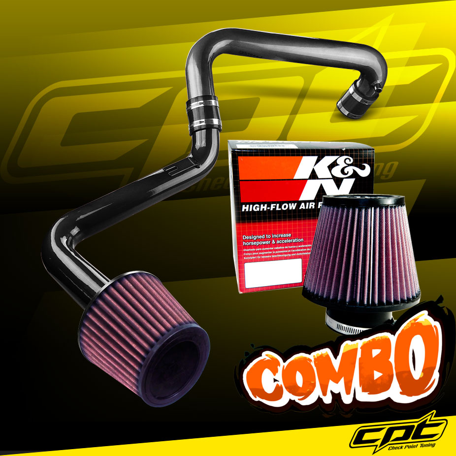 K&N® Air Filter + CPT® Cold Air Intake System (Black) - 01-05 Honda Civic EX/DX/LX 1.7L 4cyl (AT)