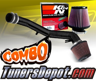 K&N® Air Filter + CPT® Cold Air Intake System (Black) - 01-06 VW Volkswagen Golf 1.8T 1.8L 4cyl