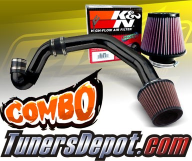 K&N® Air Filter + CPT® Cold Air Intake System (Black) - 02-04 Ford Focus SVT 2.0L 4cyl