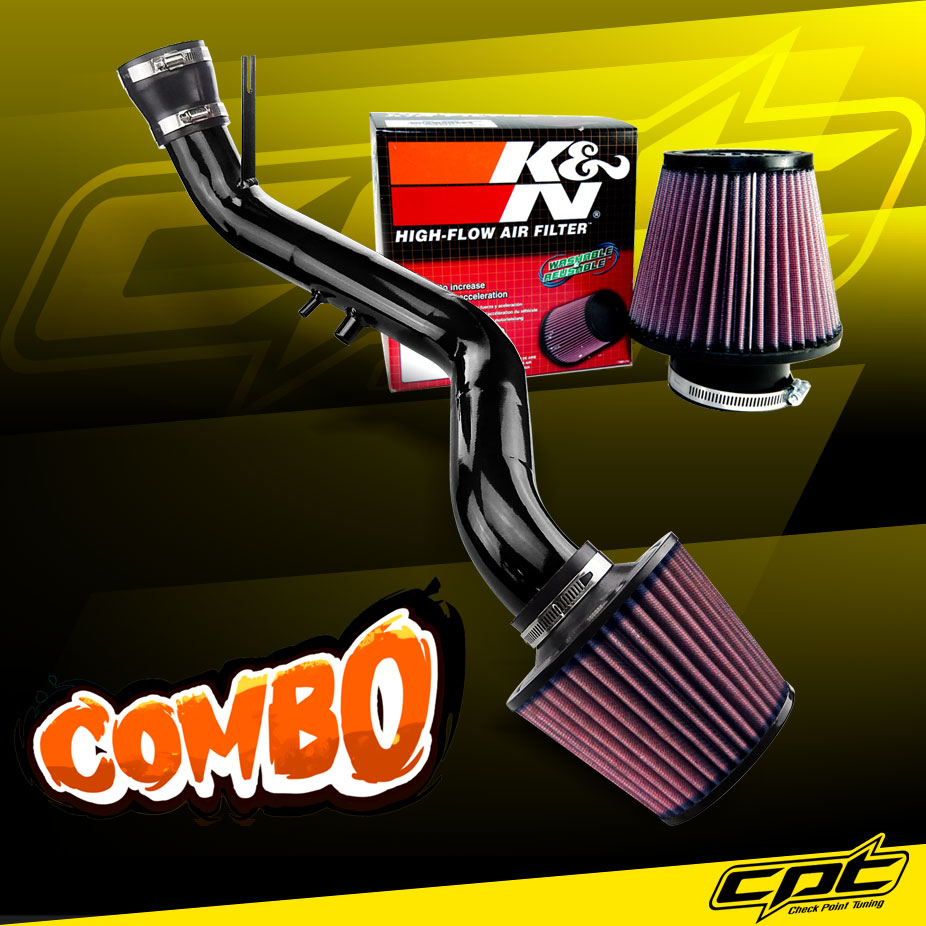 K&N® Air Filter + CPT® Cold Air Intake System (Black) - 02-05 Honda Civic SI DOHC 2.0L 4cyl