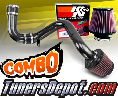 K&N® Air Filter + CPT® Cold Air Intake System (Black) - 02-05 Mitsubishi Lancer 2.0L 4cyl (MT)