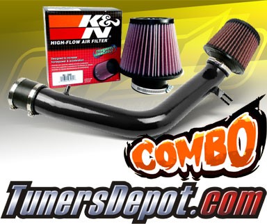 K&N® Air Filter + CPT® Cold Air Intake System (Black) - 03-06 Honda Accord 3.0L V6