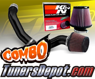 K&N® Air Filter + CPT® Cold Air Intake System (Black) - 03-08 Hyundai Tiburon 2.7L V6