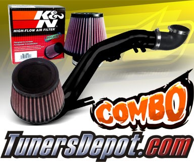 K&N® Air Filter + CPT® Cold Air Intake System (Black) - 06-11 Honda Civic Si 2.0L 4cyl