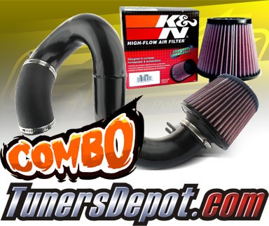 K&N® Air Filter + CPT® Cold Air Intake System (Black) - 12-15 Honda Civic Si 2.4L 4cyl