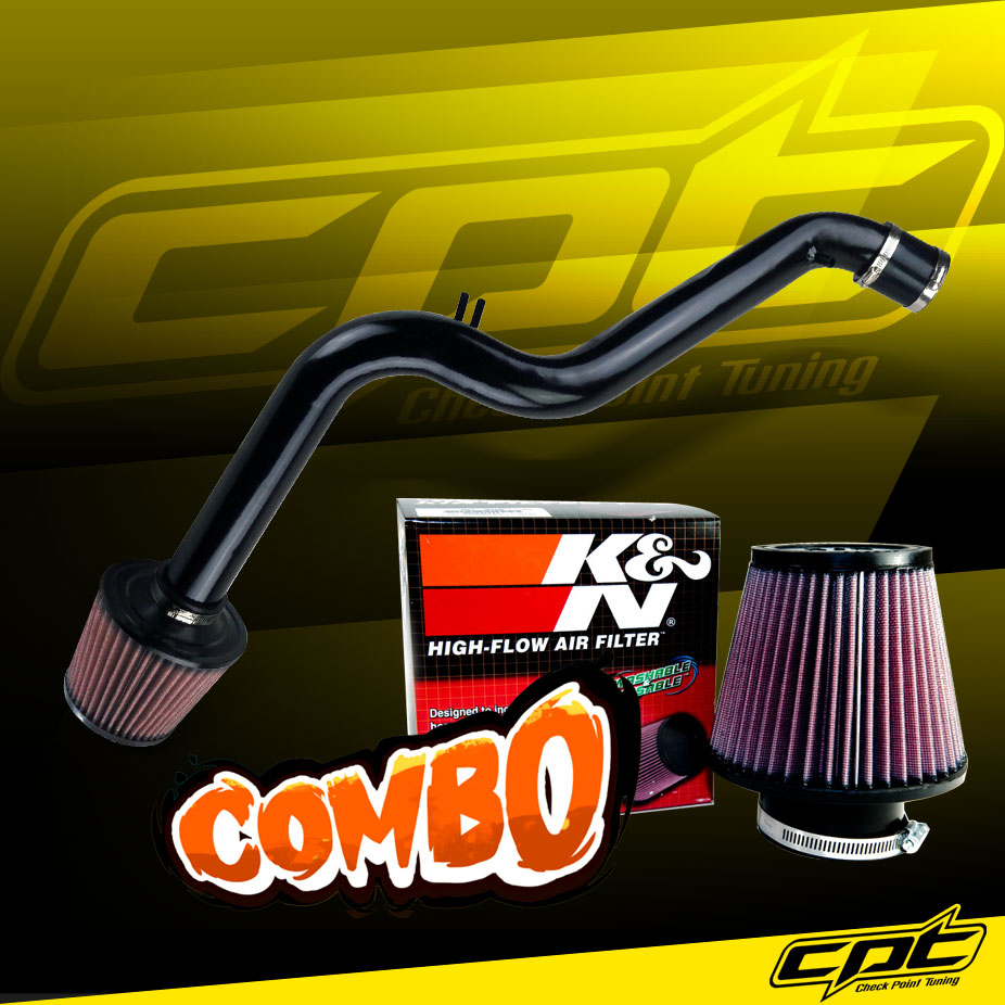 K&N® Air Filter + CPT® Cold Air Intake System (Black) - 94-97 Honda Accord 2.2L  4cyl