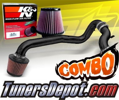 K&N® Air Filter + CPT® Cold Air Intake System (Black) - 98-02 Chevy Cavalier 2.2L 4cyl