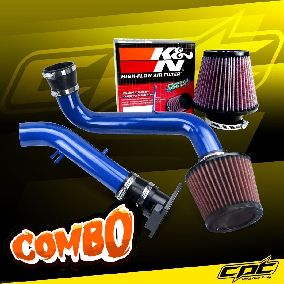 K&N® Air Filter + CPT® Cold Air Intake System (Blue) - 00-05 Mitsubishi Eclipse RS/GS 2.4L 4cyl