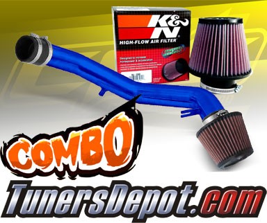 K&N® Air Filter + CPT® Cold Air Intake System (Blue) - 01-05 VW Volkswagen Jetta 1.8T 1.8L 4cyl