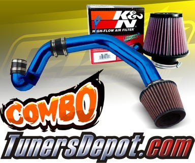 K&N® Air Filter + CPT® Cold Air Intake System (Blue) - 02-04 Ford Focus SVT 2.0L 4cyl