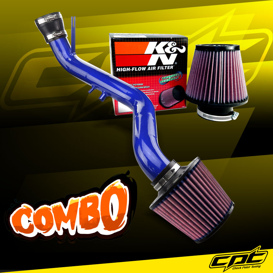 K&N® Air Filter + CPT® Cold Air Intake System (Blue) - 02-05 Honda Civic SI DOHC 2.0L 4cyl