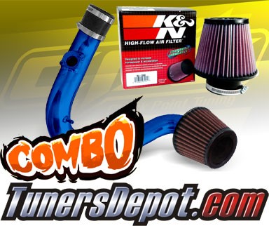 K&N® Air Filter + CPT® Cold Air Intake System (Blue) - 03-04 Toyota Corolla 1.8L 4cyl