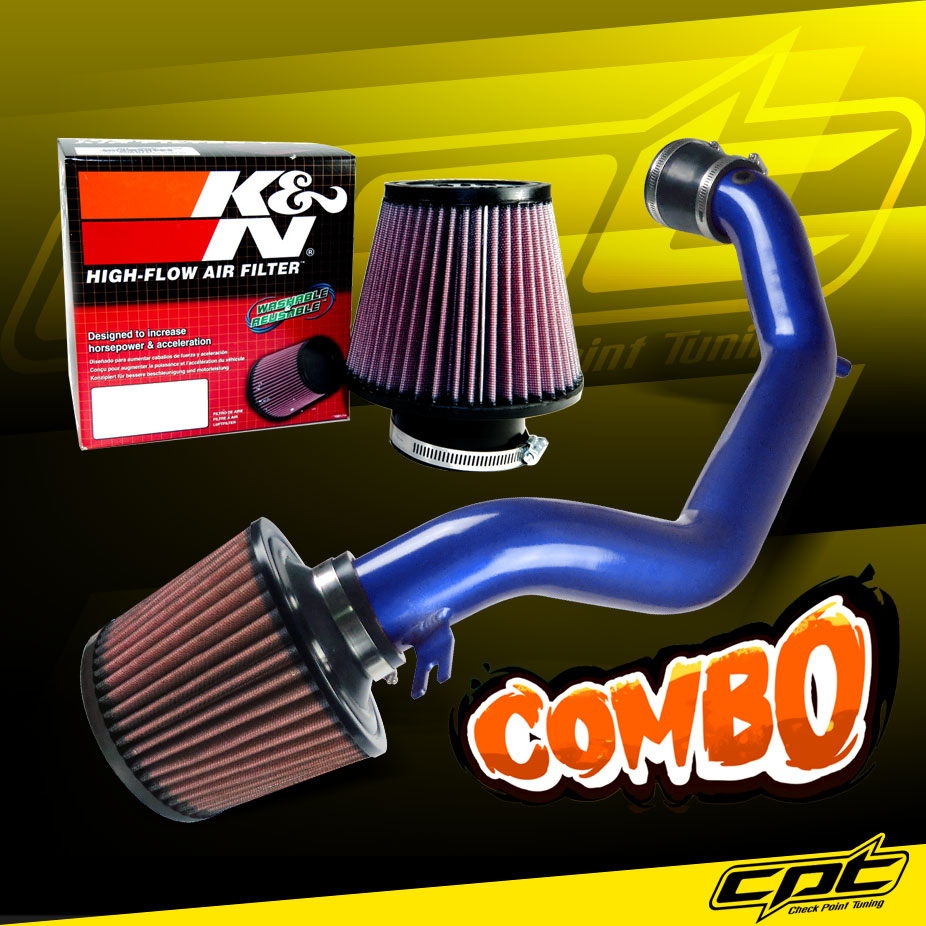 K&N® Air Filter + CPT® Cold Air Intake System (Blue) - 03-06 Honda Accord 2.4L 4cyl (Exc. MAF Equipped)