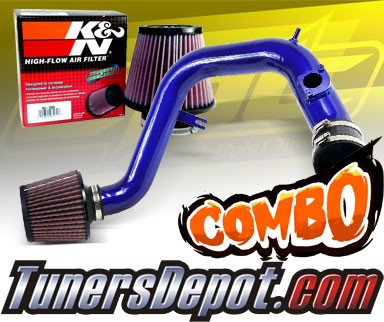 K&N® Air Filter + CPT® Cold Air Intake System (Blue) - 03-06 Toyota Matrix XRS 1.8L 4cyl