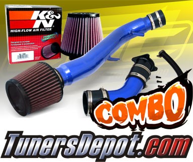K&N® Air Filter + CPT® Cold Air Intake System (Blue) - 03-07 Infiniti G35 2dr Coupe 3.5L V6 (AT)