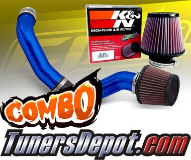 K&N® Air Filter + CPT® Cold Air Intake System (Blue) - 03-08 Hyundai Tiburon 2.7L V6