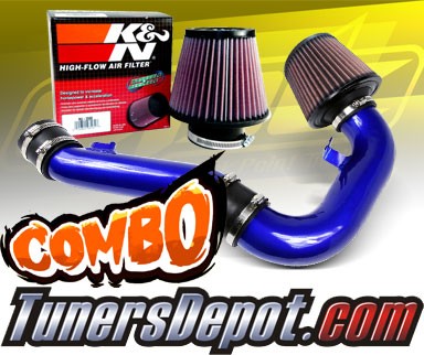 K&N® Air Filter + CPT® Cold Air Intake System (Blue) - 04-05 Subaru Impreza WRX 2.0L 4cyl