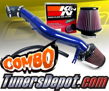 K&N® Air Filter + CPT® Cold Air Intake System (Blue) - 05-10 Jeep Grand Cherokee 3.7L V6