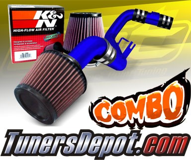 K&N® Air Filter + CPT® Cold Air Intake System (Blue) - 06-11 Honda Civic DX/LX/EX 1.8L 4cyl