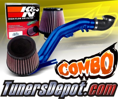 K&N® Air Filter + CPT® Cold Air Intake System (Blue) - 06-11 Honda Civic Si 2.0L 4cyl